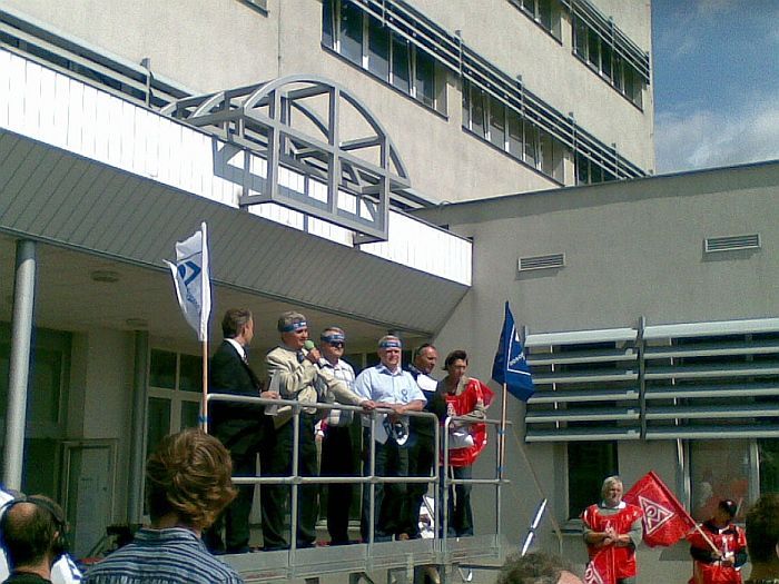 Demonstrace odborářů Siemens