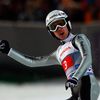 Ammann from Switzerland reacts after the first jump of the 62nd four-hills ski jumping tournament in Oberstdorf