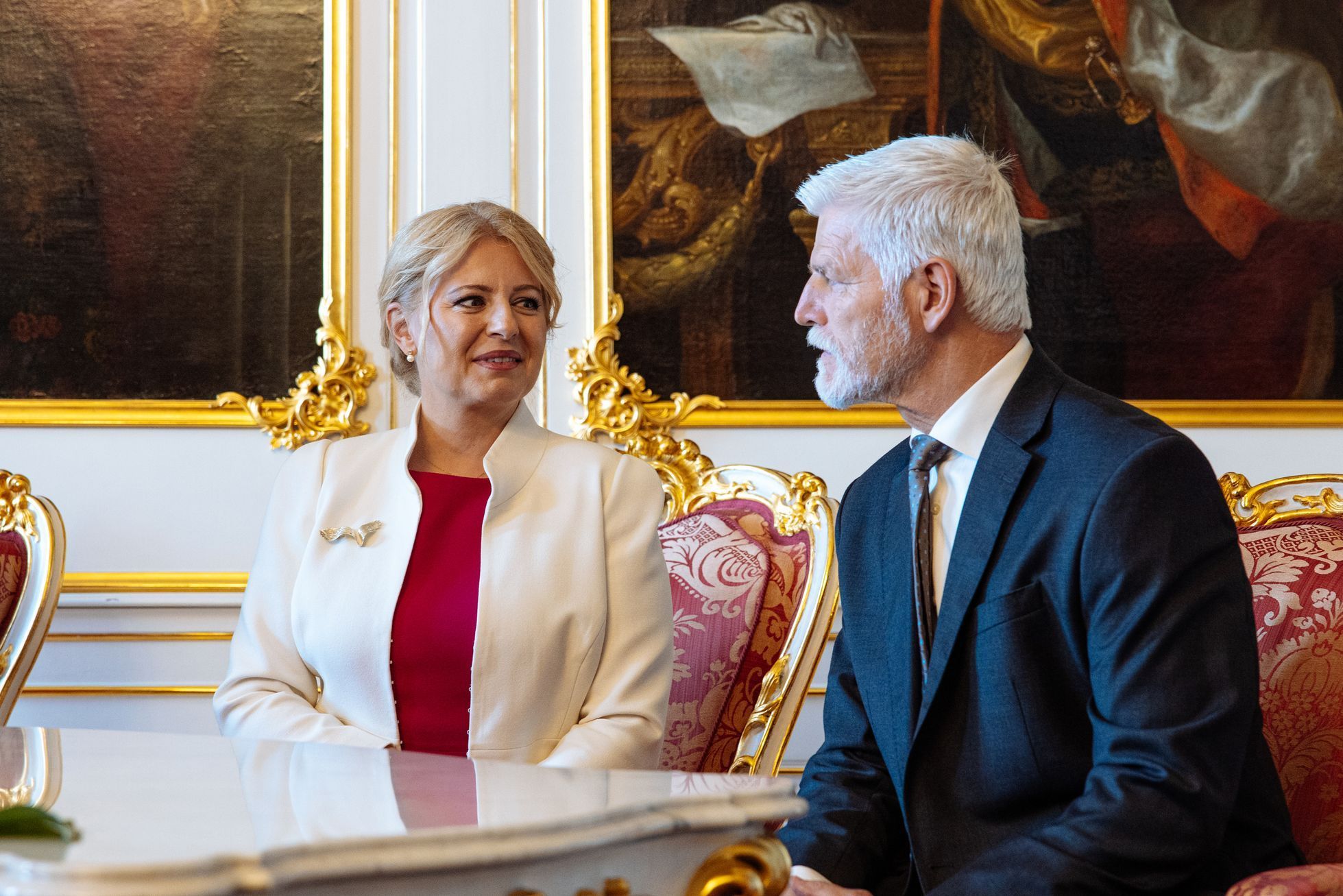 Slovenská prezidentka Zuzana Čaputová na poslední návštěvě Česka a prezidenta Petra Pavla na Pražském hradě