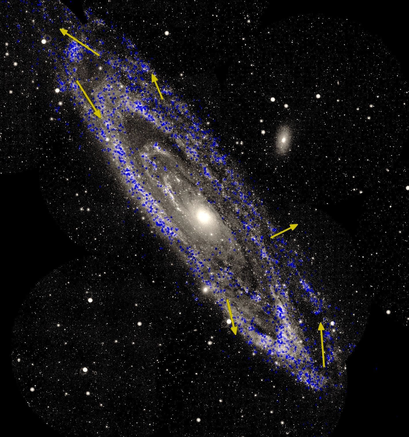 Galaxie v Andromedě, Andromeda, pohyb hvězd