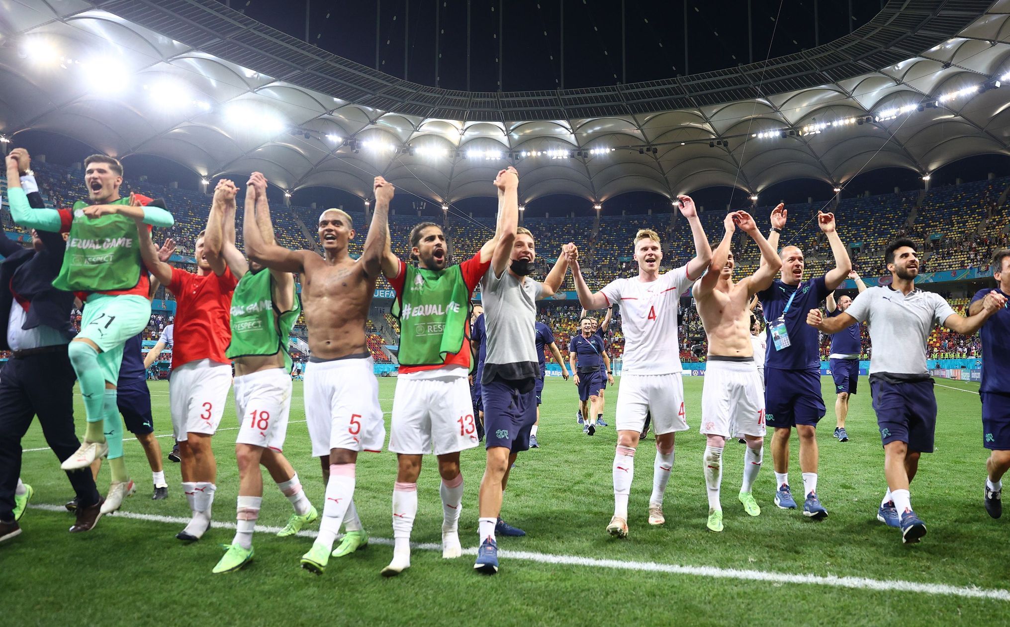 ME ve fotbale 2021, Francie - Švýcarsko: ME ve fotbale 2021, Francie - Švýcarsko: Švýcaři se po penaltách radují z postupu