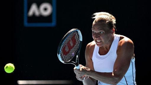 Kaia Kanepiová v utkání třetího kola Australian Open 2022.