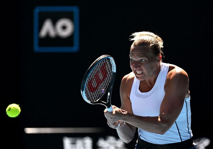 Kaia Kanepiová v utkání třetího kola Australian Open 2022.