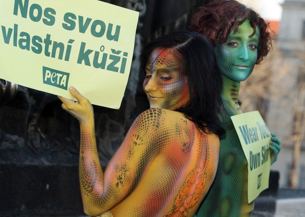 Protest proti stahování zvířat z kůže