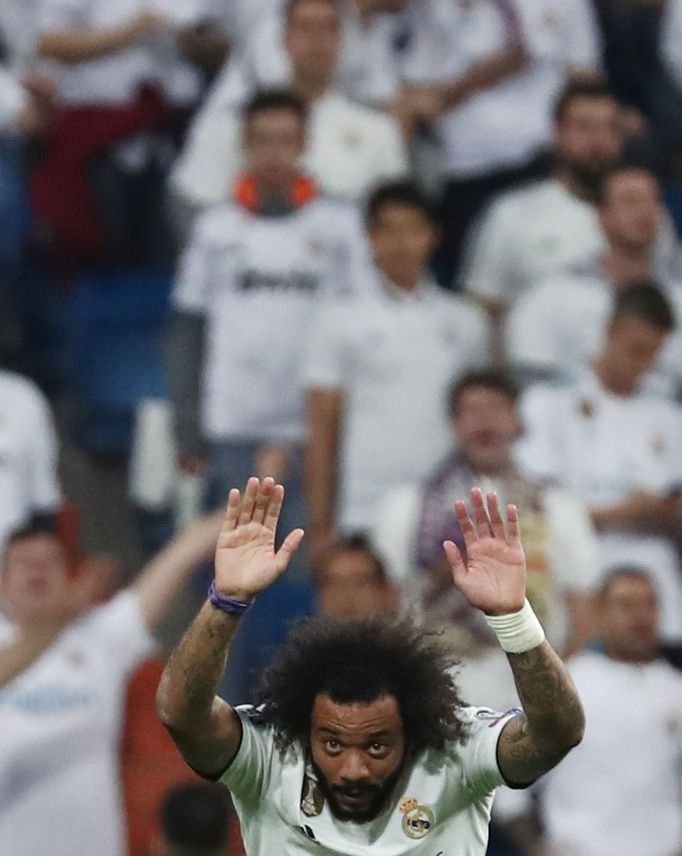 Marcelo slaví gól v zápase Ligy mistrů Real Madrid - Viktoria Plzeň.