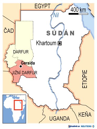 Mapa Súdán - Darfur