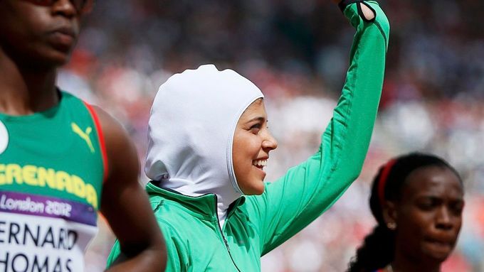 Sarah Attarová ze Saúdské Arábie při olympijských hrách v Londýně v roce 2012.