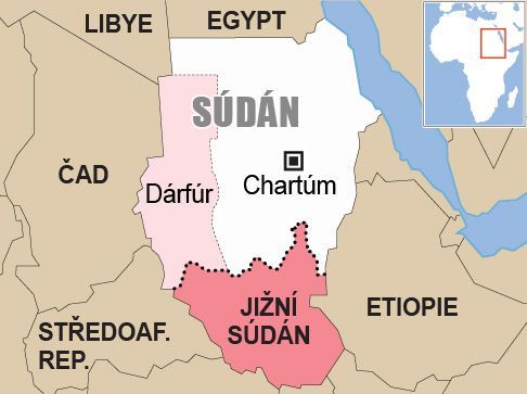 Jižní Súdán - mapa