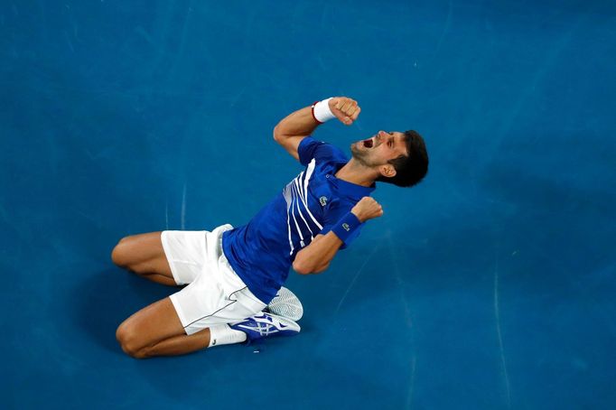 Novak Djokovič ve finále Australian Open 2019.