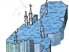 Znázornění Nizozemska jako země minaretů, jak ji na Entropě pojal David Černý, Wildersovi rozhodně neuškodilo.
