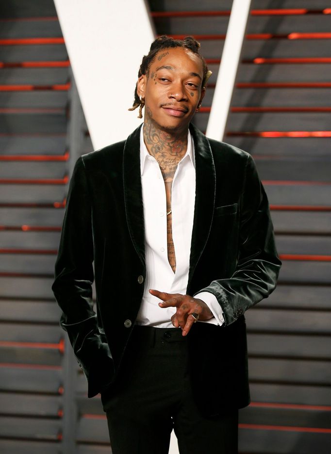 Rapper Wiz Khalifa arrives at the Vanity Fair Oscar Party in Beverly Hills