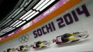 Germany's Natalie Geisenberger speeds down the track in the women's singles luge event of the Sochi 2014 Winter Olympic Games, at the Sanki Sliding Center, Rosa Khutor Fe