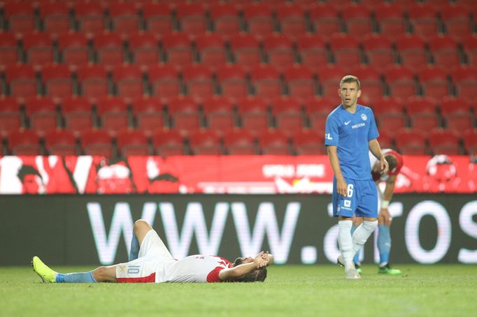 Josef Hušbauer a Bojan Dordič v zápase 5. kola FL Slavia - Liberec