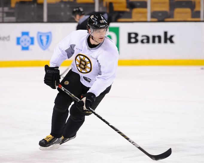 Jaromír Jágr před prvním zápasem v dresu Bostonu Bruins