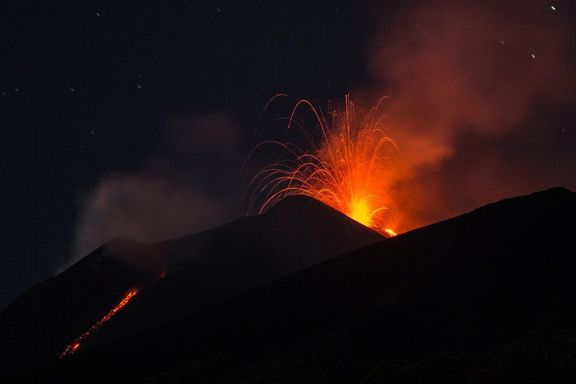 Erupce italské sopky Etna v srpnu 2018.