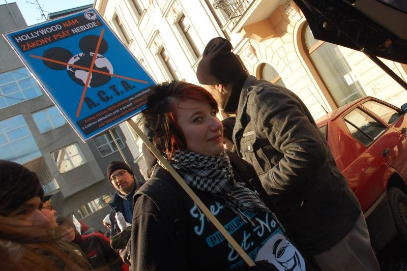Demonstrace proti ACTA v Ústí nad Labem