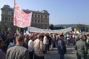 Demonstrace starostů obcí v Praze