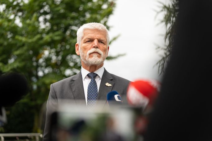 Prezident Petr Pavel na tiskovém brífinku po Bledském strategickém fóru ve Slovinsku