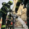 Hasičské cvičení Staroměstská radnice, orloj, Petřín, hasiči, požární cvičení, hasičský záchranný sbor, požár, evakuace