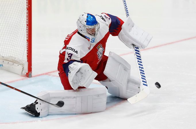 Pavel Francouz v zápase Česko - Itálie na MS 2019