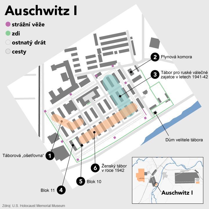 grafika - Osvětim - Auschwitz I