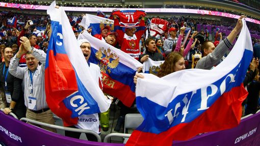 Rusko - Slovinsko: fanoušci Ruska