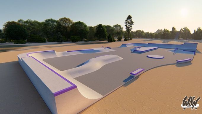 Návrh chystaného skateparku v zambijském městě Mongu