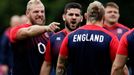 Anglie (James Haskell, Rob Webber a Joe Marler) před MS 2015