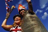 Britské fanynky v olympijském parku v Londýně.