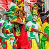 Senegalský fanoušek na osmifinále MS 2022 Anglie - Senegal