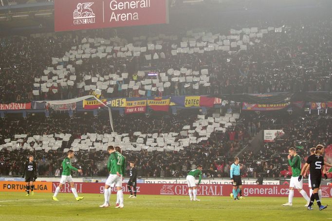 Fanoušci Sparty v ligovém zápase Sparta - Jablonec.