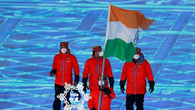 Nástup Indie na hrách v Pekingu.