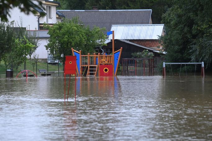 Situace po vydatných deštích v Pardubickém kraji, 14. září 2024.