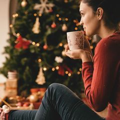 vánoce, pohoda, relaxace, čaj, žena