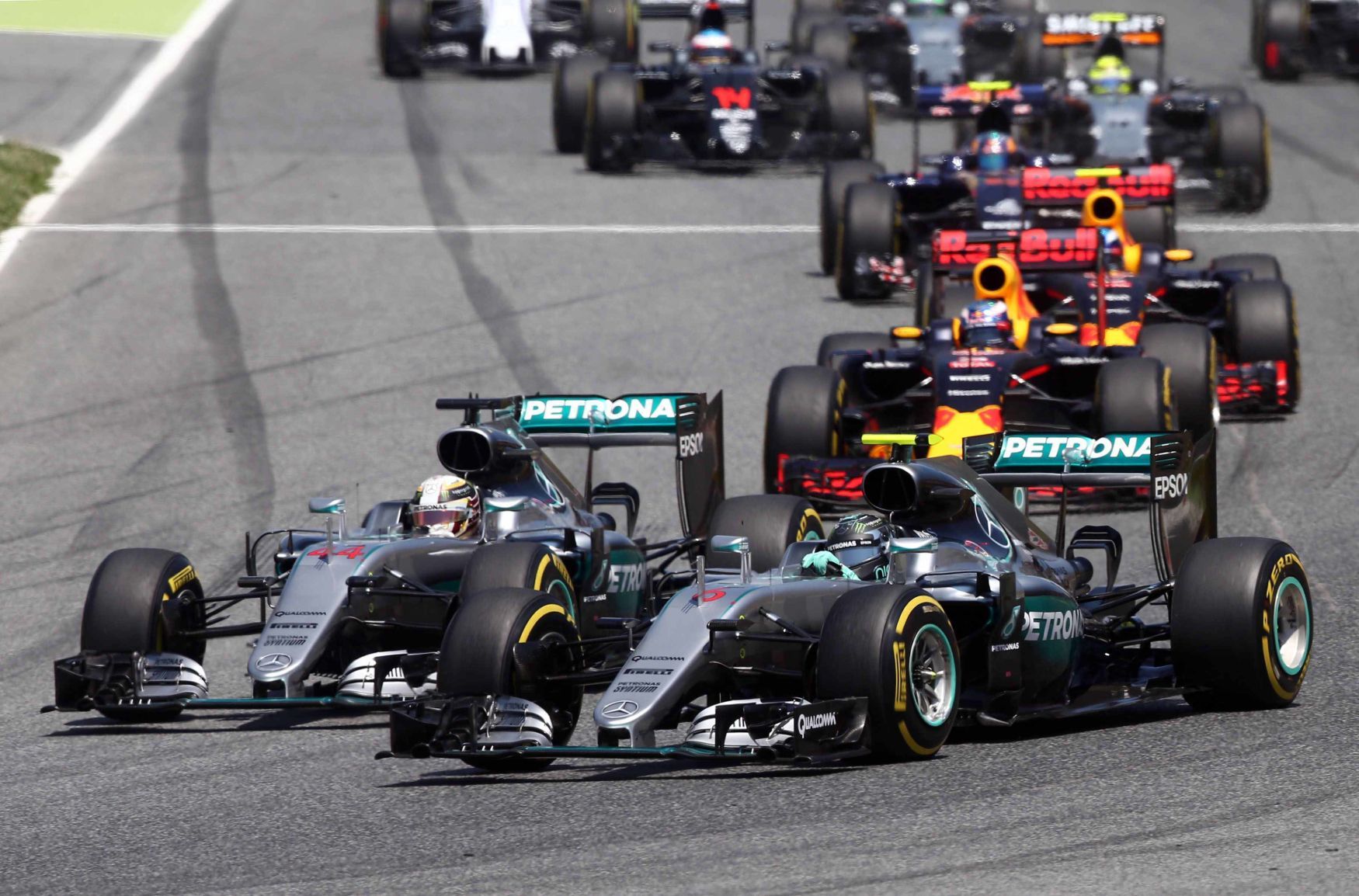 F1 2016, VC Španělska: Nico Rosberg a Lewis Hamilton, Mercedes