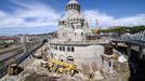 Transport infrastructure construction in Sochi SOCHI, RUSSIA. APRIL 15, 2013. The construction site of a Russian Orthodox church of the Acheiropoietos Image of Christ the Saviour, at Sochi's Olympic Park.