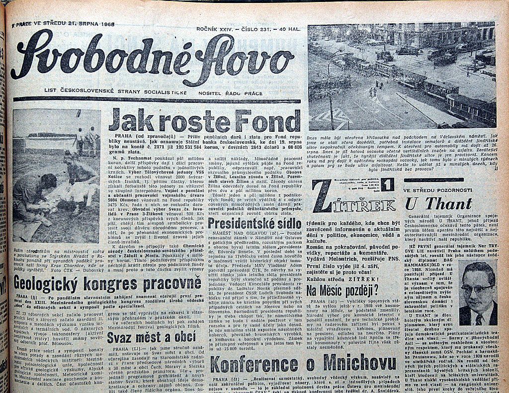Noviny ze srpna 1968