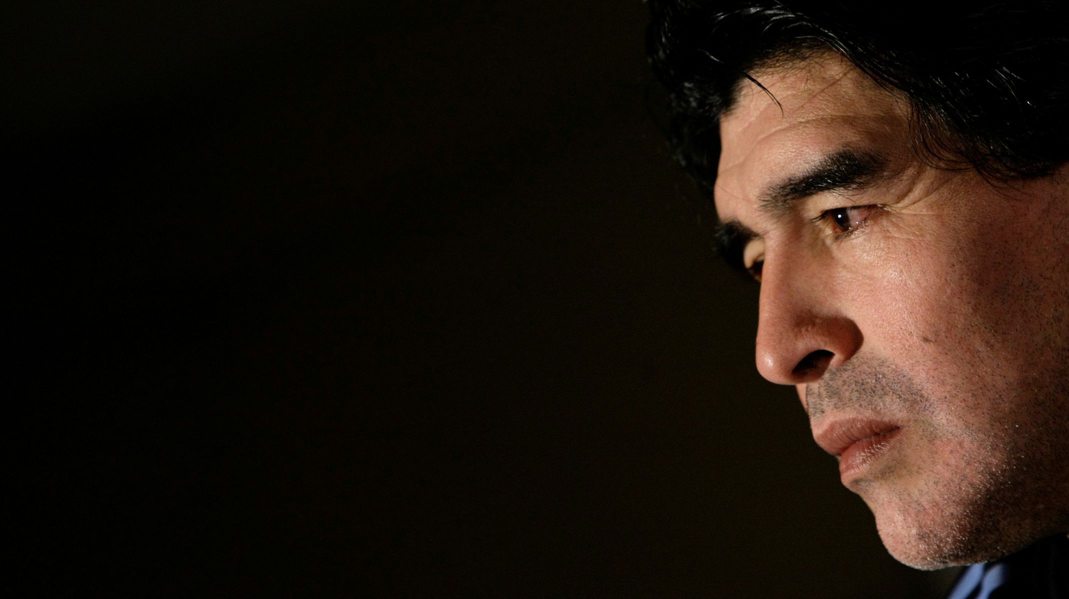 FILE PHOTO:  Maradona, coach of Argentina's national soccer team attends news conference in Munich