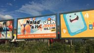 Billboard Radia Jih, které obdrželo pokutu 30 tisíc korun. 