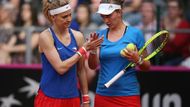 Lucie Šafářová nastoupila po boku Barbory Krejčíkové do svého posledního fedcupového utkání za rozhodnutého stavu barážového duelu s Kanadou.