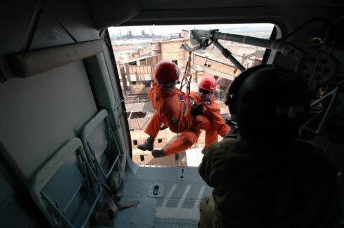 Záchranáři na komíně