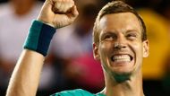 Tomáš Berdych byl jediným českým tenistou v singlovém programu pátečního dne.