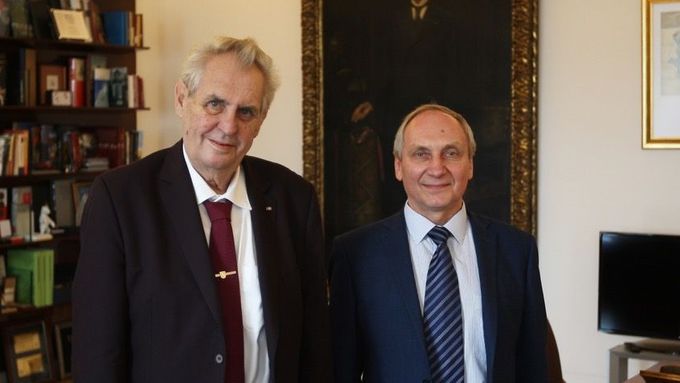 Historik Igor Kozlovskij u setkání s prezidentem republiky Milošem Zemanem.