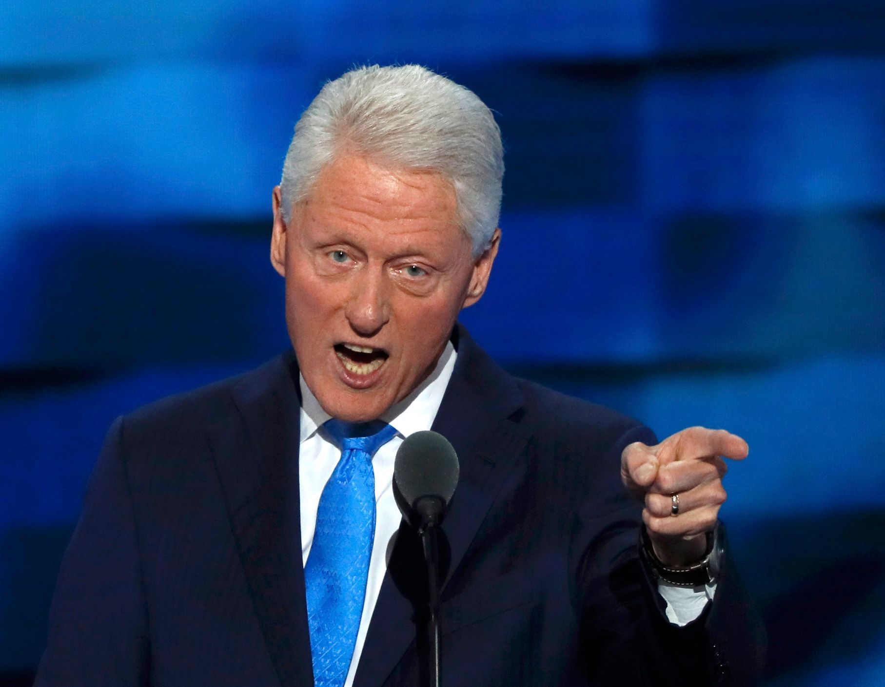 Former U.S. President Bill Clinton speaks during the second night at the Democratic National Convention in Philadelphia