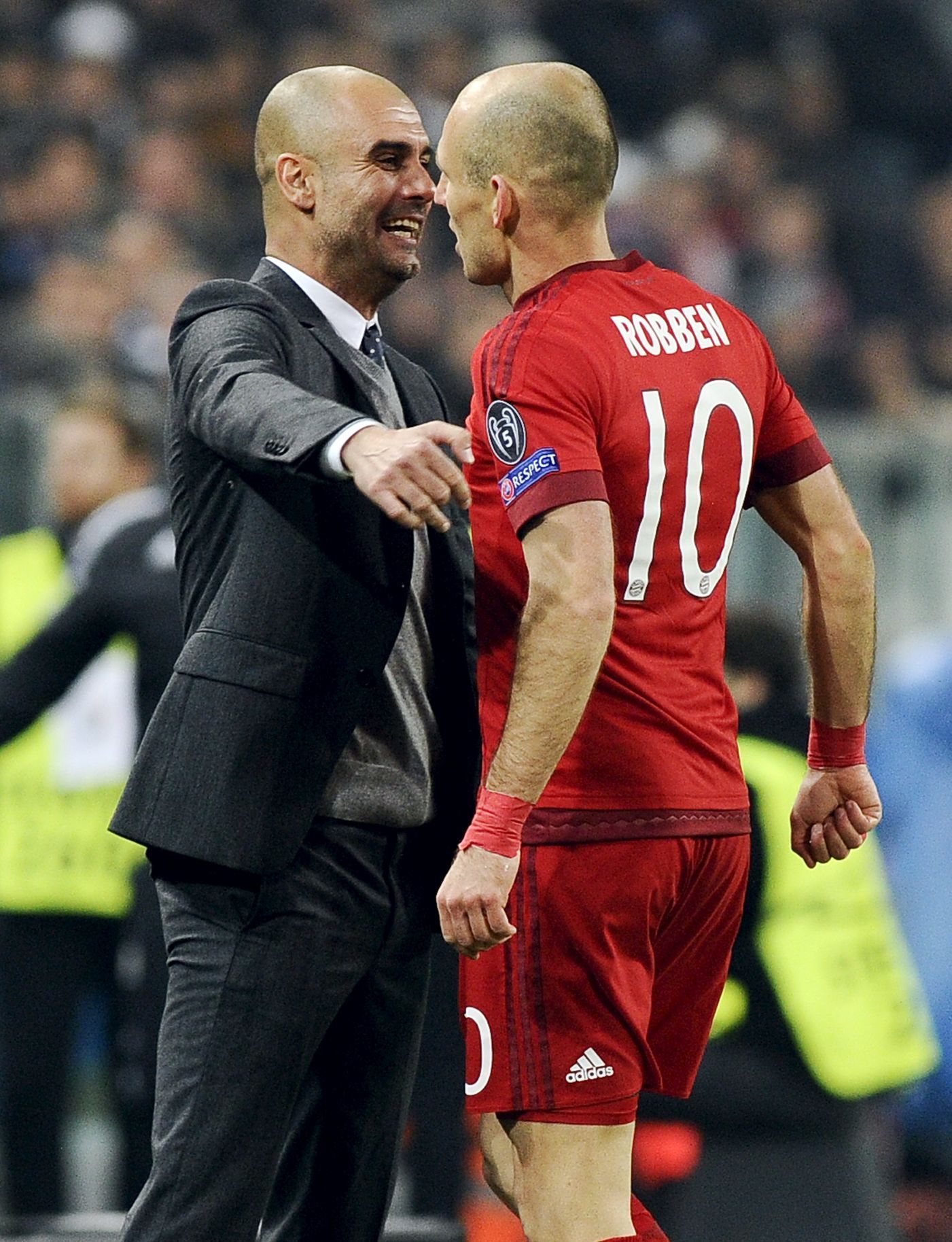 Pep Guardiola a Arjen Robben