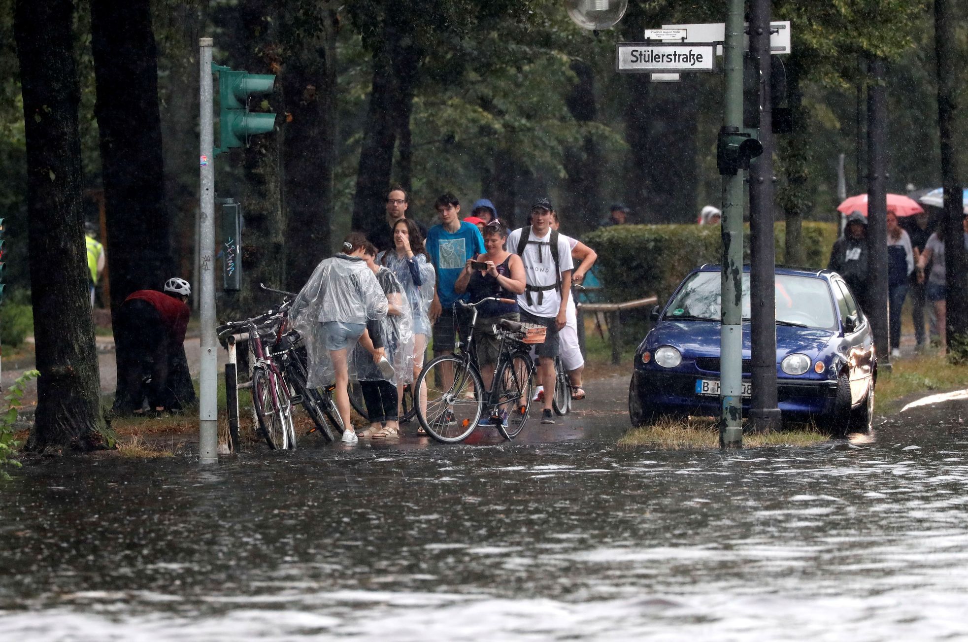 Berlín déšť srpen 2019