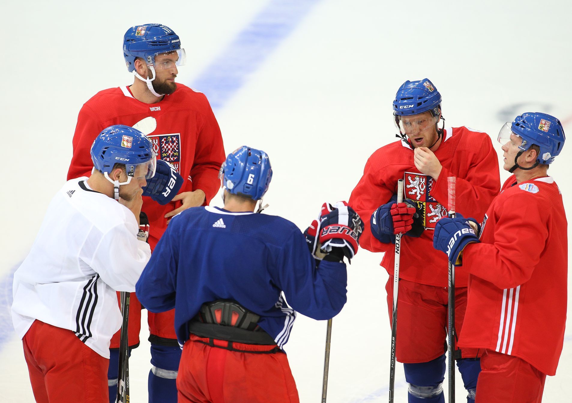 Česká hokejová reprezentace na tréninku před Světovým pohárem 2016
