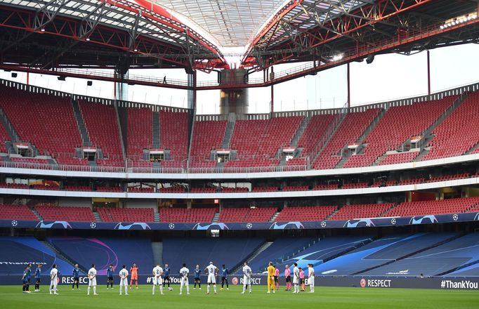 Lisabonské hřiště Estadio da Luz při čtvrtfinále LM Atalanta - Paris St. Germain