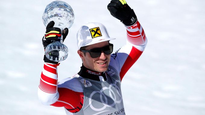Marcel Hirscher s křišťálovým glóbem za obří slalom 2019