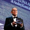 Russian filmmaker Andrej Koncalovskij holds the Silver Lion prize for his movie  &quot;Belye nochi pochtalona alekseya tryapitsyna&quot; during the award ceremony at the 71st Venice Film Festival